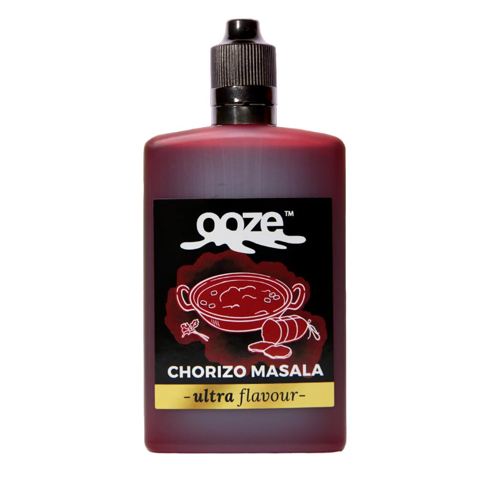 Ooze Ultra Flavour Fishing Bait Flavouring Liquid 100ml – Pellet, Ground & Hook Bait Liquid Booster - Flavour Glaze for Fishing Lures (Chorizo Masala)
