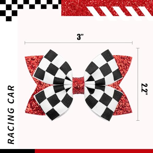 Pinzas para cabello con lazo a cuadros 3'' 2 piezas miniatura 4
