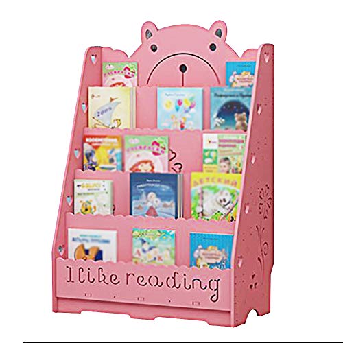 CHEMYO -Sling Bookshelf Storage Rack 5 Layers Ladder Floor-standing Easy To Move High Capacity Solid Wood Living Room Bearing Strong,4 Colors, 3 Sizes (Color : Pink, Size : 60x33x90cm)