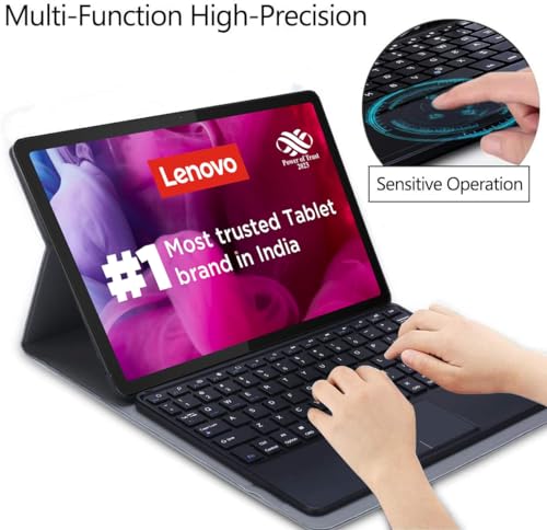 Image of HOM Tri Fold Detachable Wireless Bluetooth Keyboard with Trackpad /Touchpad Tablet Cover Case for Lenovo Tab M11 Tablet 11-inch