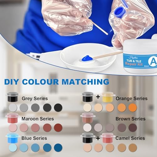 Bathtub Repair Kit, Porcelain Repair Kit for Chips, Dents, Cracks, Scratches, Fiberglass Tile Acrylic Tub Repair Kit for Ceramic Marble Quartz Resin Countertop Sink Toilet — view 5
