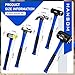 HANSOM 5-Pack Hammer Set,Rubber Mallet 32oz, Double-Faced Mallet 22oz,16oz Claw Hammer,16oz Ball Peen Hammer,3lb Sledge Hammer,Ergonomic Handle