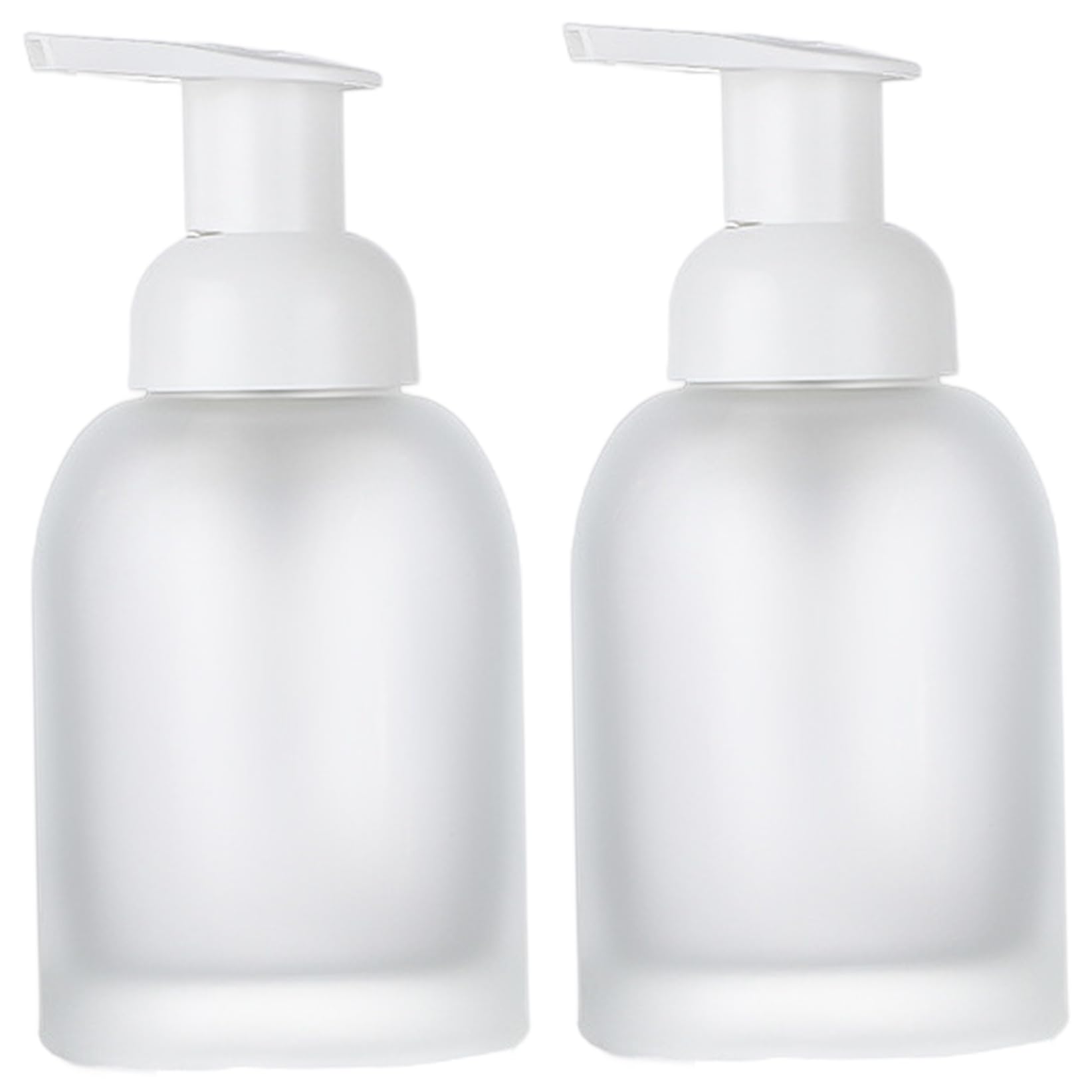 Foam Pump Bottle 2PCS Foaming Soap Dispenser 250ml/15oz Glass Soap Dispenser with Pump Refillable Leakproof Foaming Hand for Bathroom