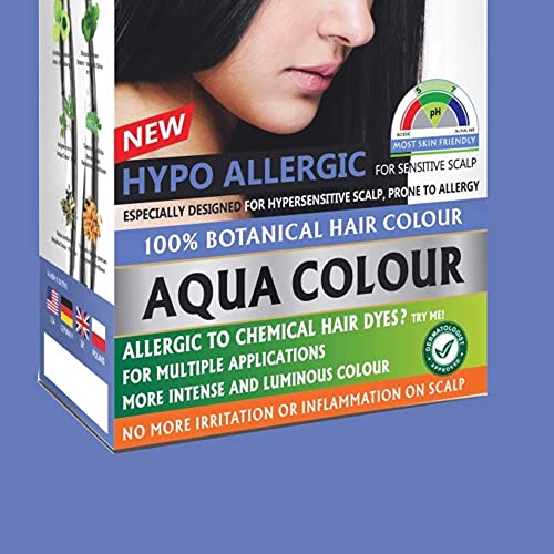 Image of INDUS VALLEY Hypo Allergic Aqua Colour 100% botanical hair Colour Indus Black-(30ml + 200g)