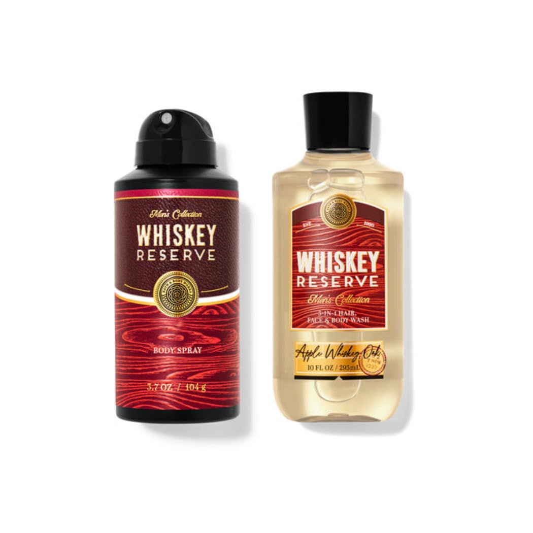 Bath & Body Fragrance Gift Set, Whiskey Reserve Body Spray and Shower Gel Body Wash (Packaging May Vary)