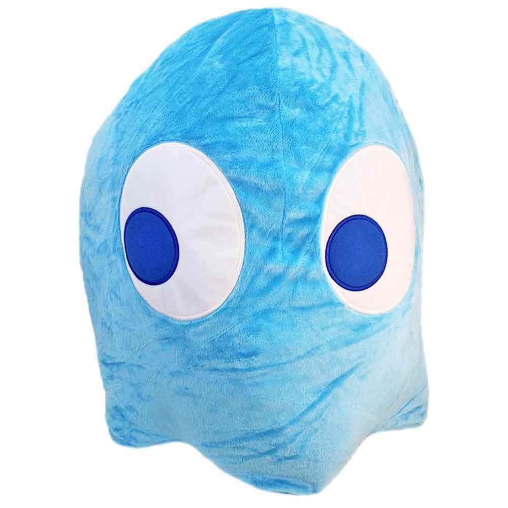 BEMIRO Pac-Man Geist Kuscheltier XXL, ca. 60 cm, Plüschtier mit gestickten Augen und Schlaufe, Original Lizenzartikel (Blau)