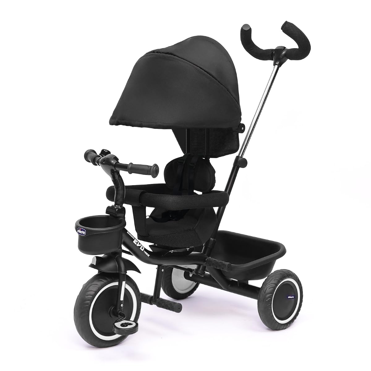 Chicco 4in1 Evo Trike (Black)| 4 Configuration | Parent Control Steering | 360° Seat Rotation for Parent-Facing & Forward-Facing | BIS Certified-image-11