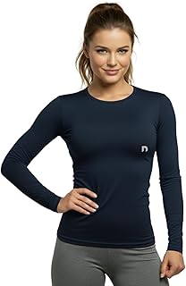 NEVER LOSE Women’s Compression Workout Tshirt with Full Sleeves – Stretchable, Breathable Activewear for Gym, Sports, Runn...