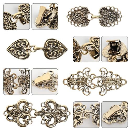J.CARP Dress Clips Sweater Clips Shawl Clips for Women, Vintage Cardigan Clip, Girls Brooch Clips for Clothing Pack of Four3
