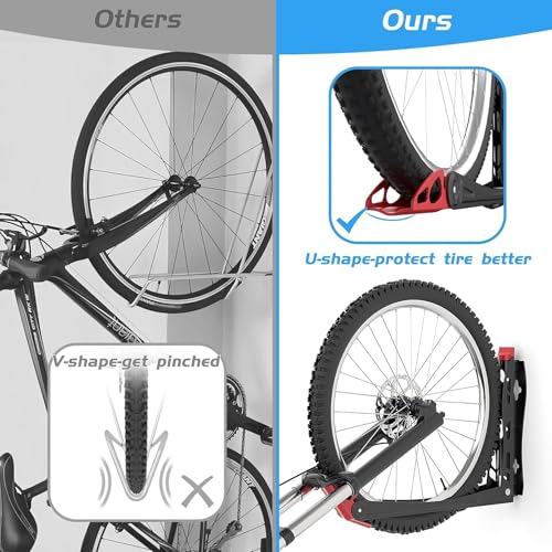 Image of WALMANN BIKEPAL No Lifting Wall Mounted Swivel Bike Rack, Bike Wall Hanger | Garage Space Saving Vertical Bike Storage, Bicycle Swivel Rack, Max. Tire Width 2.4 inch, 20-28 inch Wheels