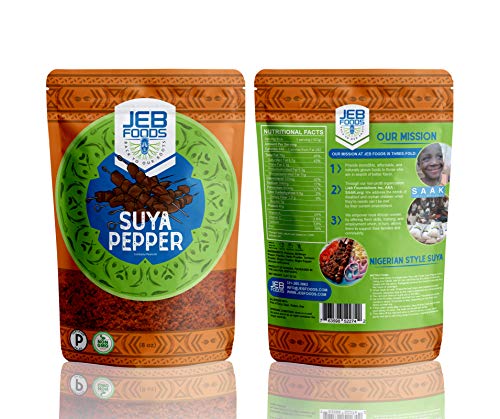 Jeb Foods Suya Seasoning 8Oz - African Suya Seasoning - Sweet Flavor, Spicy Powder, Grilled Steak Seasoning Blend (With Kuli Kuli – Grounded Roasted Peanut Cake) (Suya Pepper 8Oz) #TOP5