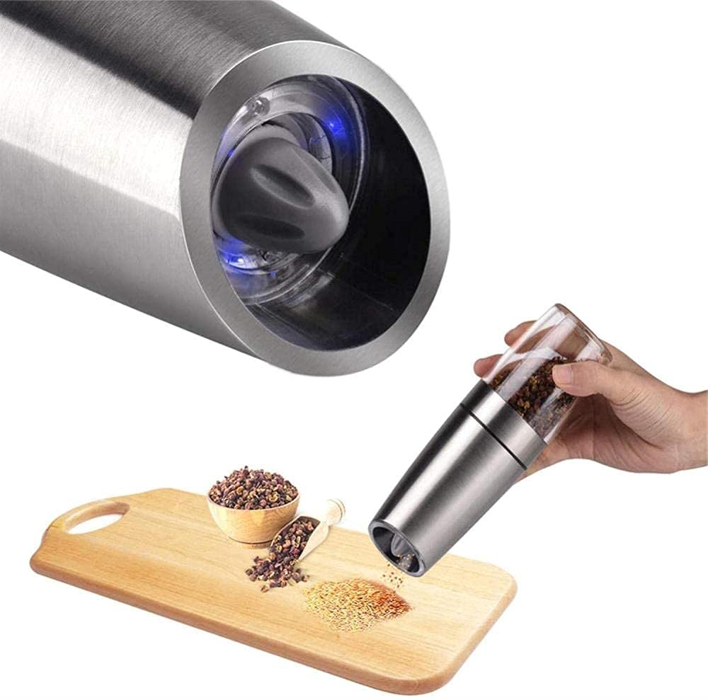Automatic Electric Induction Stainless Steel Salt and Pepper Grinder Bottle Bottle Household Bottle Salt Salt Sling Pepper Mill Salt Fenfen Powder Mill Salt Mill Salt and Pepper Mills