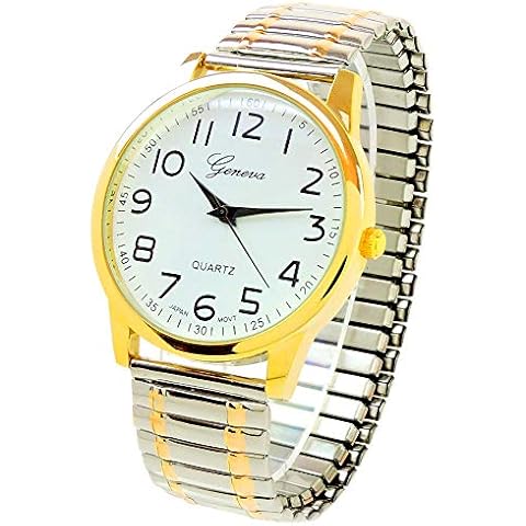2Tone Large Face Easy to Read Stretch Band Watch Cover