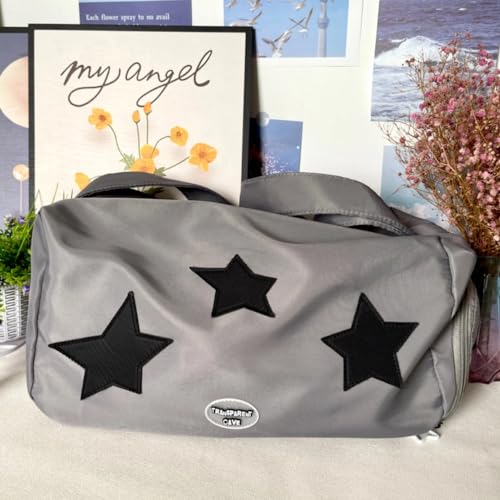 Grunge Duffel Gym Bag for Women - Star Fairy Shoulder Crossbody Y2K Yoga Bag (Silver)2