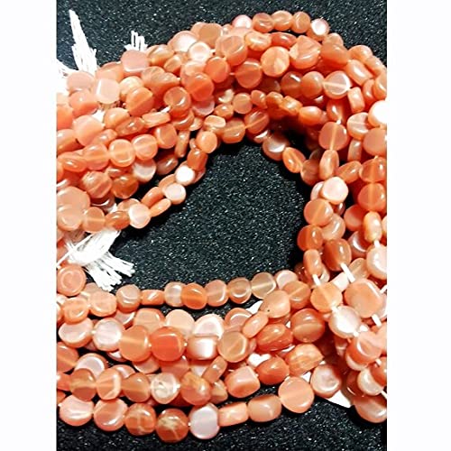 Perles pierre de lune orange coin 4mm sans défaut pour enfilage
