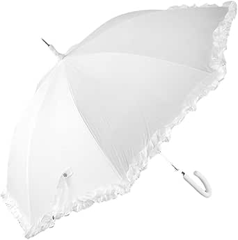 Ombrello Bianco Automatico Per Sposa - Maniglia Bianca, Elegante Per Matrimoni E Foto, Made In Italy - Foto 5