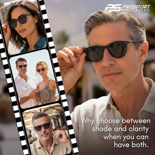 Image of proSPORT Full Lens Reading Sunglasses for Men & Women, Lightweight UV400 Protection, Non-Bifocal Sun Readers +1.00 to