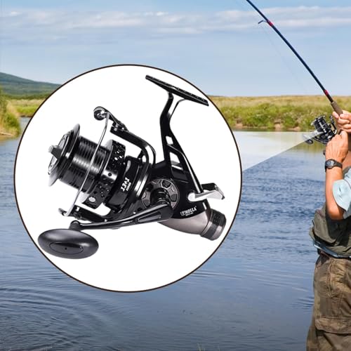 Carrete de pesca de invierno con doble freno trasero giratorio para señuelo y mo 3