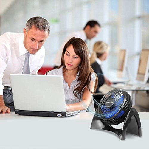 OPOLAR Portable Desk USB Fan, Super Quiet, Maximal 40db, Perfect Table Fan, Small Size, 2 Speeds, 360° Rotating Free Adjustment Personal Fan for Home,Office and Dorm-Blue - Thumbnail 4