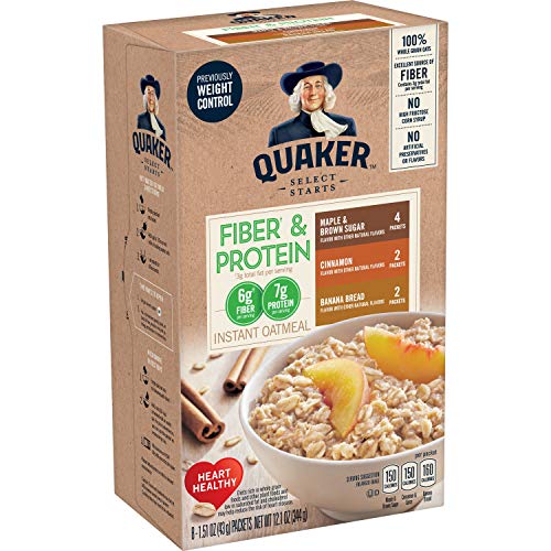 Quaker Instant Oatmeal, Fiber & Protein 3 Flavor Variety Pack thumb #1