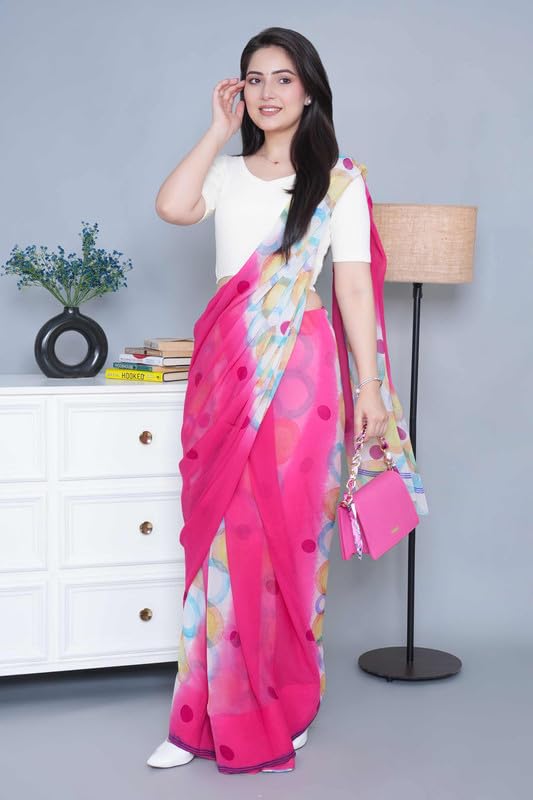 Image of Mlada V-Neck Stretchable Saree Blouse Top for Women | Slim Fit Short Sleeves Solid Cotton Blouses | Readymade Saree Blouses for Women Festive & Ethnic | Blouse Crop Top