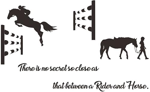 JWH201 - Calcomanía de pared para montar a caballo, adhesivo de PVC extraíble con cita inspiradora para habitación de niños, con bonito diseño de