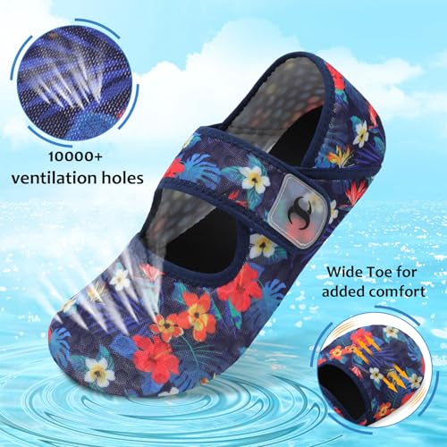 Image of Water Shoes for Women Men Barefoot Beach Swim Aqua Socks Summer Wide Slides Sandals Quick Dry Pool River Sea Sock Shoes
