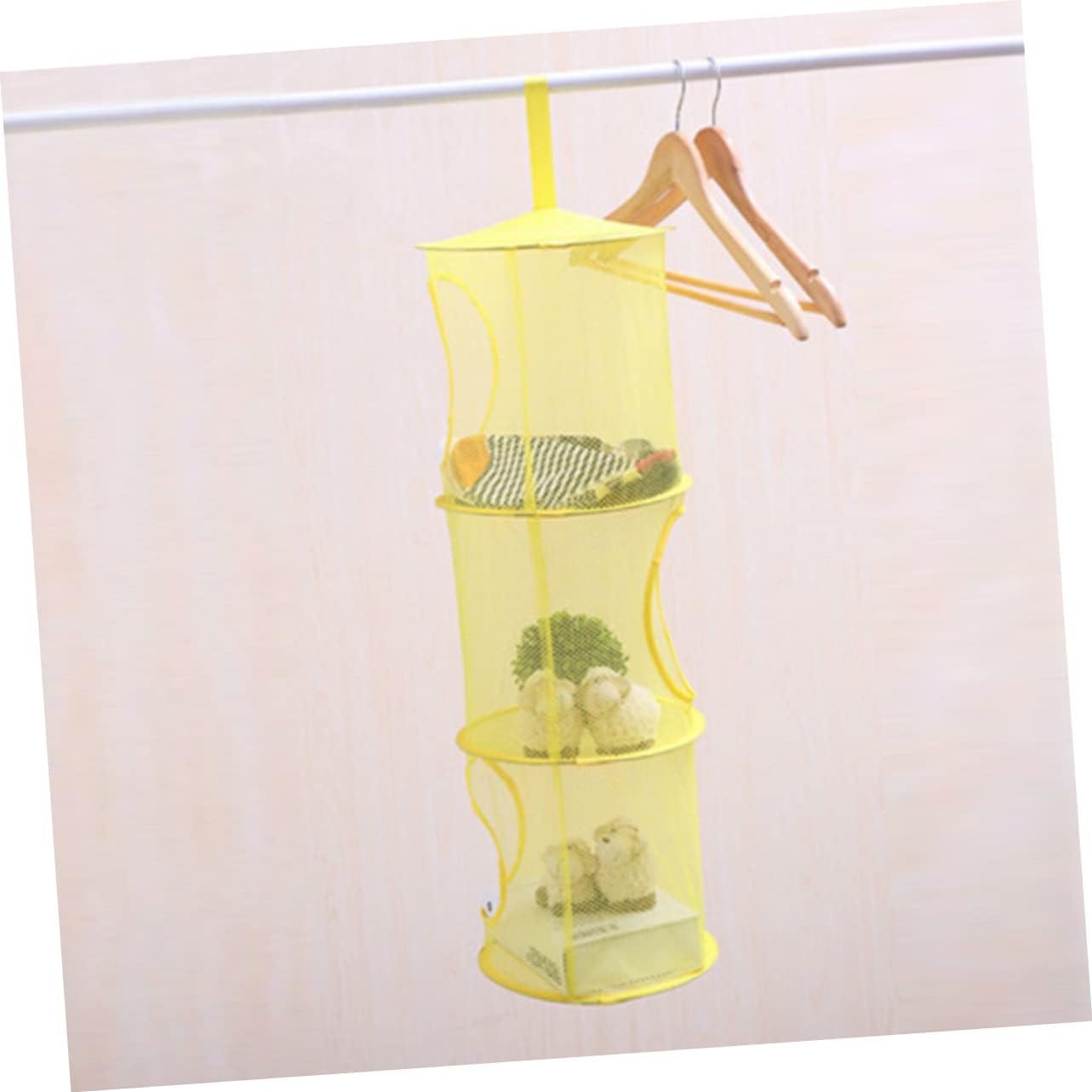 Ciieeo 2pcs Hanging Storage Organizer Net Mesh Clothing Toy Organizer Bins for Home Travel image 2