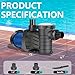 Oswerpon Pool Pump, 2 HP 5389GPH Pool Pumps Above Ground/Inground, Powerful Selfpriming Pool Pump, Dual Voltage Energy Saving Swimming Pool Pump with 1.5