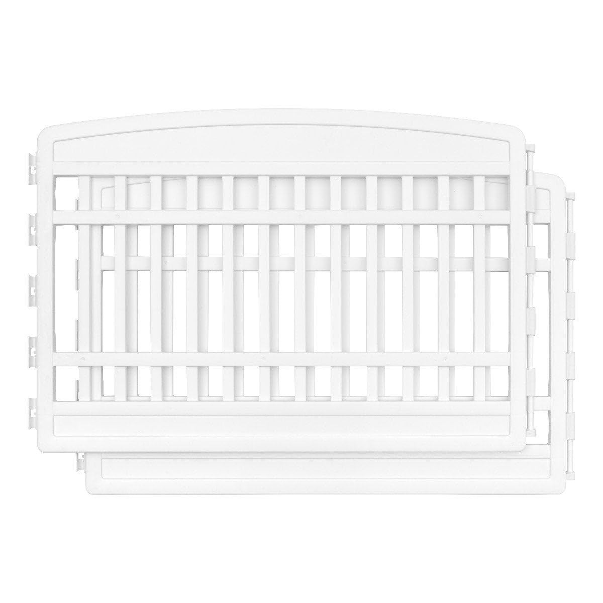 IRIS USA Dog Playpen Add-On Panels, 2-Panel 24" Pet Playpen, Puppy Playpen, Foldable, Customizable, White