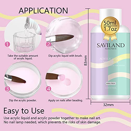 Flüssiges Acrylmonomer 50 ml - Saviland Professional Polymer Acrylnagelsystem mit hoher Kapazität für Acrylpulver… – Bild 4