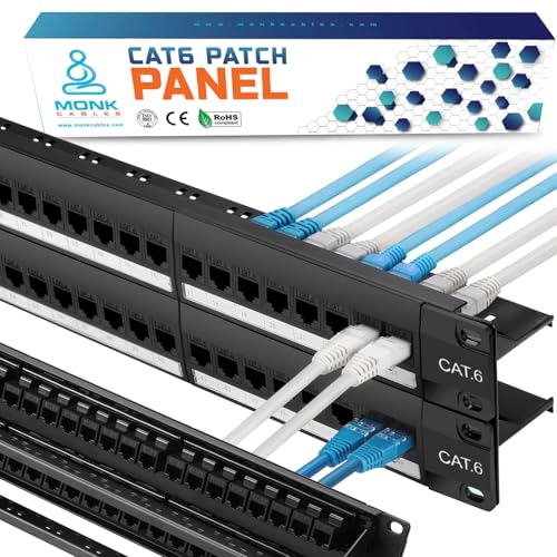 MONK CABLES Patch Panel CAT6 Inline 48 Puertos miniatura 1