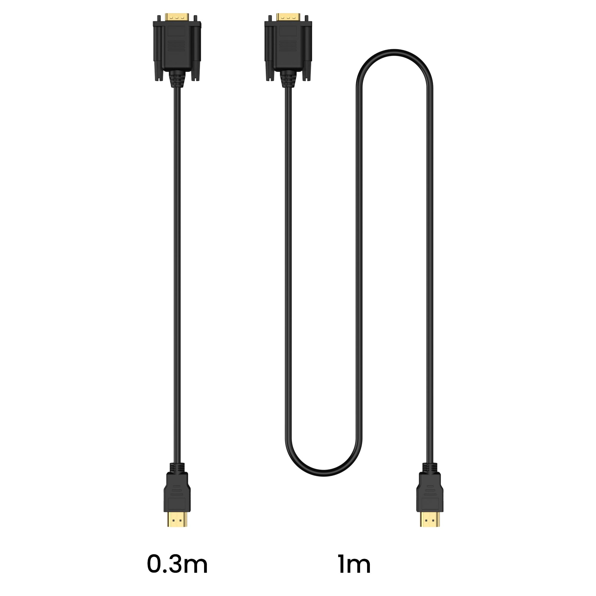Wanme HDMI to VGA Cable, 1080P@60Hz Uni-Directional HDMI Source to VGA Display Cable (Male to Male) Compatible for Computer, Desktop, Laptop, PC, Monitor, Projector, HDTV, Roku, Xbox, PS5 (3.3FT) — Amazon image 4