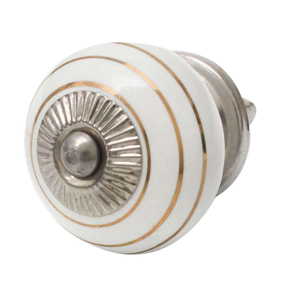 Indian-Shelf 10 Pieces Ceramic Antique Knobs- Stripe Wardrobe Pulls- White Dresser Drawer Knobs- Cabinet Knob- Door Pull- Kids Furniture Handle