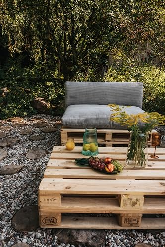 Gutekissen® Palettenkissen, Gartensofakissen, Sitzkissen, Rückenkissen, gefüllt mit Pulirethangranulateinlage, viele Farben und Größen PWL (Sitzkissen 120x80, Dunkelgrau)