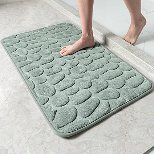 SHANNA Bath Mat for Bathroom Rug Non Slip Soft and Cozy, Super Absorbent Water, Machine Washable, Easy Dry Thick Plush Carpet for Tub, Showerï¼ŒBedroom and Bath Room Floor Mats (Grey 16\"x24\")