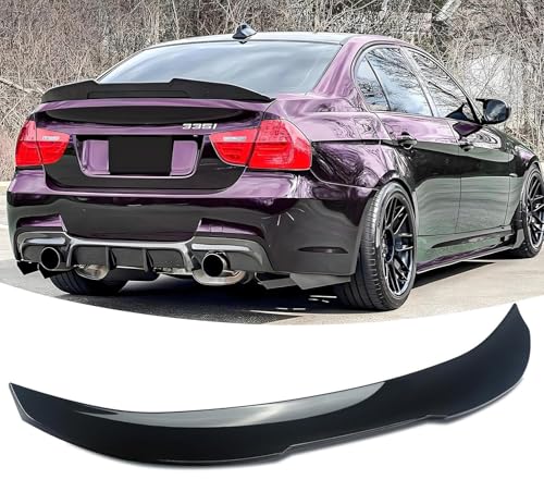 NEESPOC Rear Trunk Spoiler Wing Fit for BMW 3 Series E90 Sedan 2006-2011 325i/ 328i/ 330i/ 335i/ 335d/ M3 Gloss Black PSM Style Decklid Lip Exterior Accessories