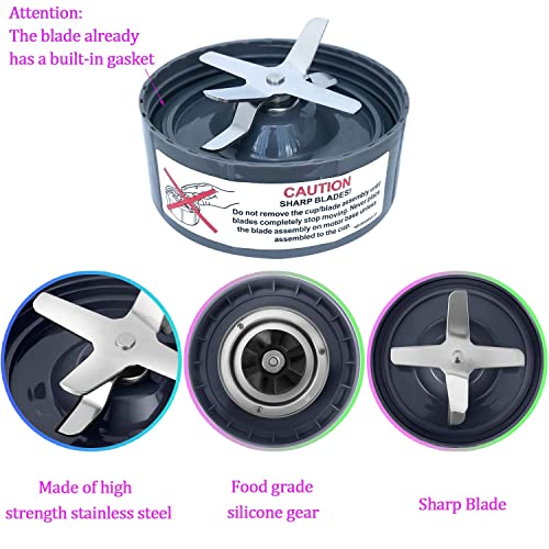 [Upgrade] Replacement Nutribullet Blender Blade Parts For 600W 900W Blender Including Extractor Blade Gasket And Gear (8 Pieces) #TOP2