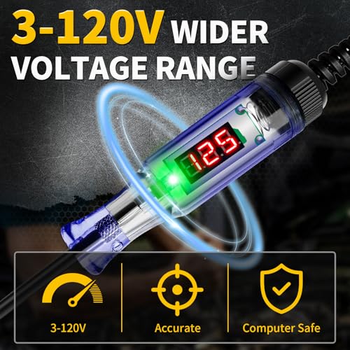 Atoblin AT-180 Test Light Automotive 3-120V Dc Led Digital Circuit Tester With Voltage Display, Auto Bidirectional Voltage Tester, Electric Test Probe Pen For Car Battery Polarity Continuity Fuses thumb #1