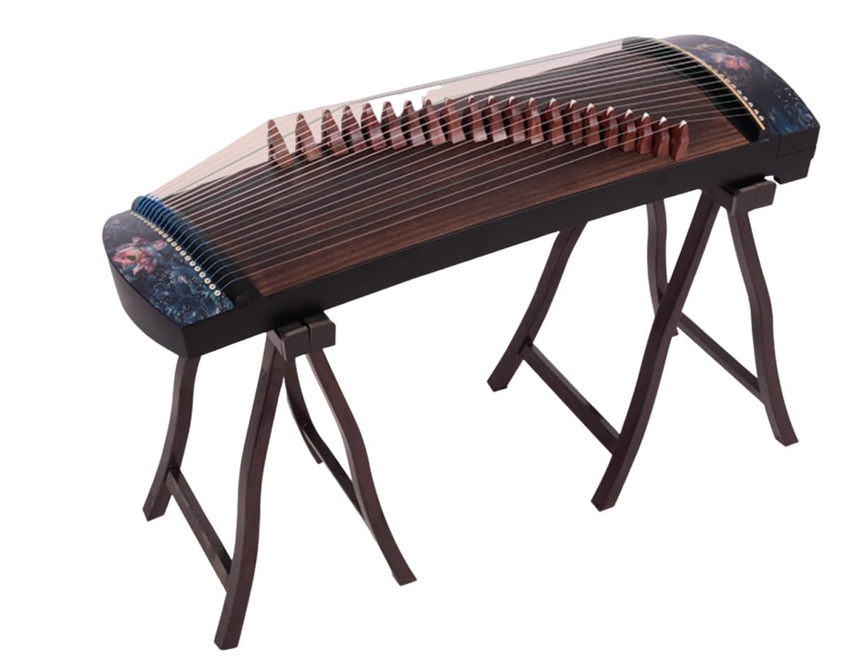 Guzheng Chinesische Saiteninstrumente, Lotusmuster, 100 cm, 21 Saiten