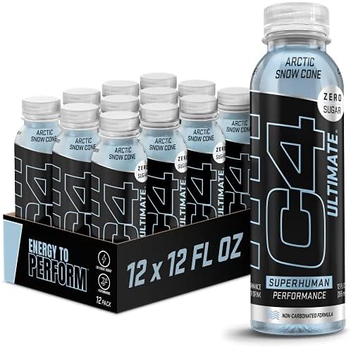 Cellucor C4 Ultimate Non-Carbonated Zero Sugar Energy Drink, Pre Workout Drink + Beta Alanine, 12 Fl Oz (Pack of 12)
