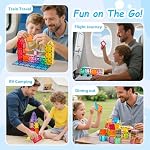 Magnetic Tiles, 134PCS Magnet Building Set, Building Toy for Kids Ages 3+ | Strong Magnets Educational Construction Set with Idea Book & Storage Box, Group Play Classroom Learning Gift for Boys Girls