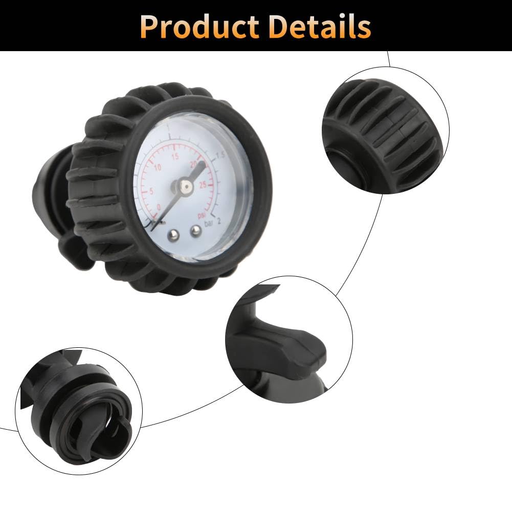 Adaptateur Valve Manomètre Thermomètre LIOOBO - Pour Bateau Pneumatique, Kayak, Raft - Compatible Pompes Haute Pression