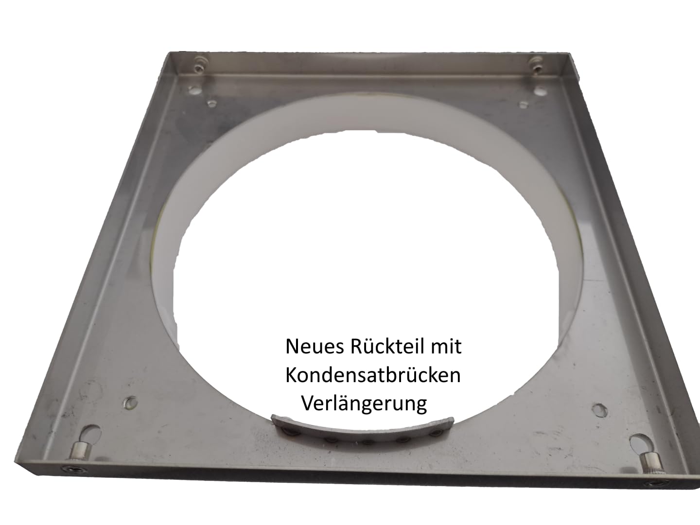 2-Grad Mauerkasten aus Edelstahl mit Kondensatablauf, Teleskoprohr und Rückstauklappe (Ohne Pulverbeschichtung, Ø150 | W150–280 | Thermobox | Ohne IG)
