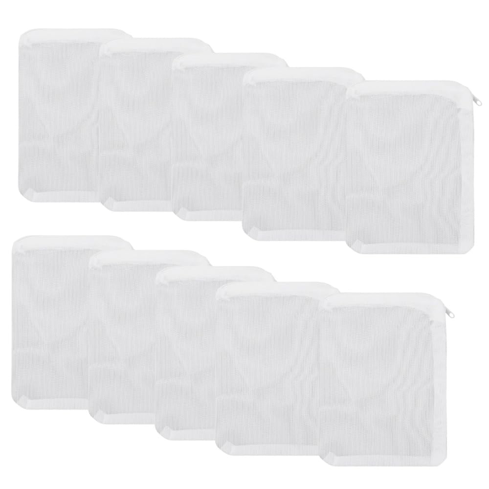 Pezzi Sacchetti Filtranti in Rete per Acquario 11x7 cm Nylon Riutilizzabili con Cerniera