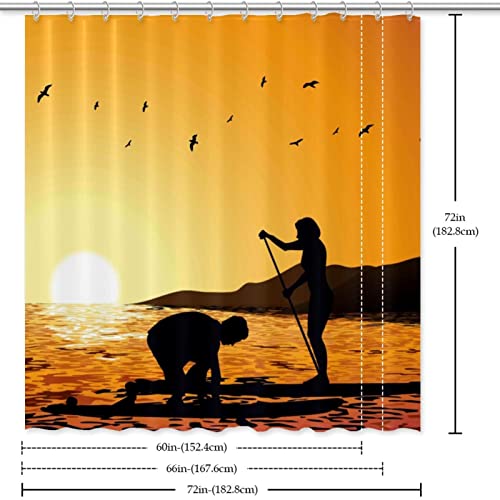 Rideau de douche Paddleboard Sunset imperméable et déperlant grand format - 7