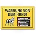 Komma Security Warnung vor dem Hund Kunststoff Schild mehrsprachig Hinweisschild wetterfest Hundeschild Gartentor Einfahrtstor die Haustür Türschild Abschreckung Warnschild Einbruchschutz