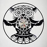 2. Peso: 250 ± 50 g Reloj de Pared con Disco de Vinilo Owl Decor, emocionante decoración de habitación para niños, Idea niños y Adultos