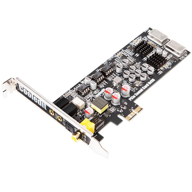 Cooledit AXF-8PRO Hi-Res Internal PCIe Sound Card, TRS Balanced Output, RCA Output，129dB DNR ESS Sabre-Class 9038 DAC, DSD decoding, Discrete 5.1, Dolby, DTS Encoding (Black)