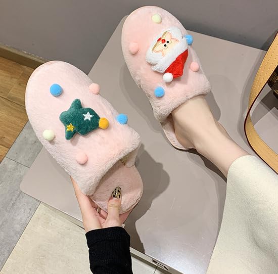 Christmas Slippers Holiday Slipper House Shoes Home Sandals Slides for Women Men Fuzzy Outdoor Indoor2